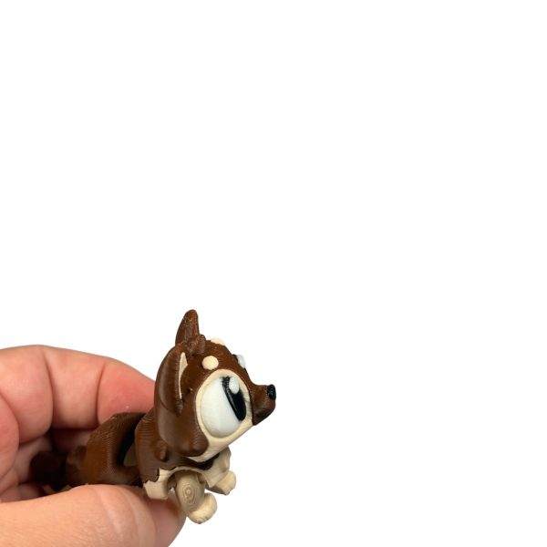 Schäferhund hell Mini-Figur in der Hand, Nahaufnahme