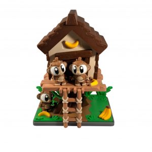 Affenhaus Mini-Landschaft mit Affe – Frontansicht