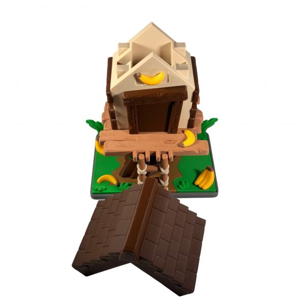 Affenhaus Mini-Landschaft – Draufsicht mit Bananen