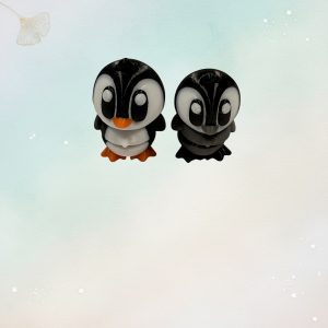 Zwei Pinguin Mini-Figuren, klein und groß, 3D-gedruckt
