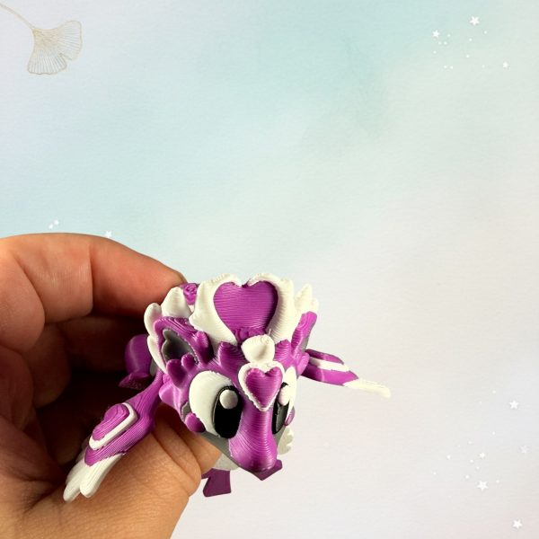 Herzdrache Lila mit Ei – Fantasy-Drachenfigur, Ansicht 10