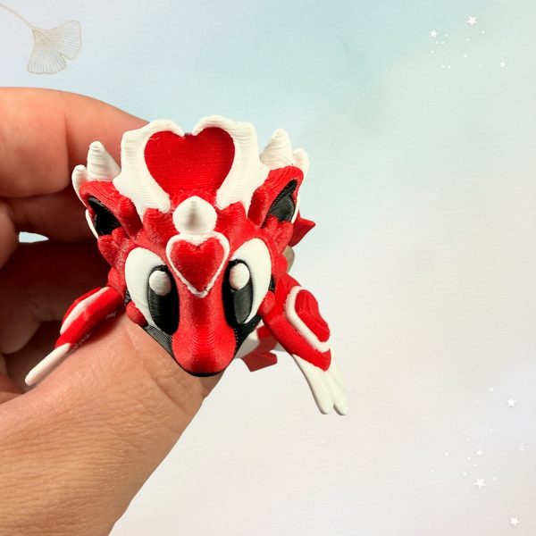 Herzdrache Rot mit Ei – Fantasy-Drachenfigur, Ansicht 5