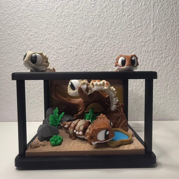 Gecko mit Terrarium-Set – 3D-gedruckte Tierfigur – Ansicht 6