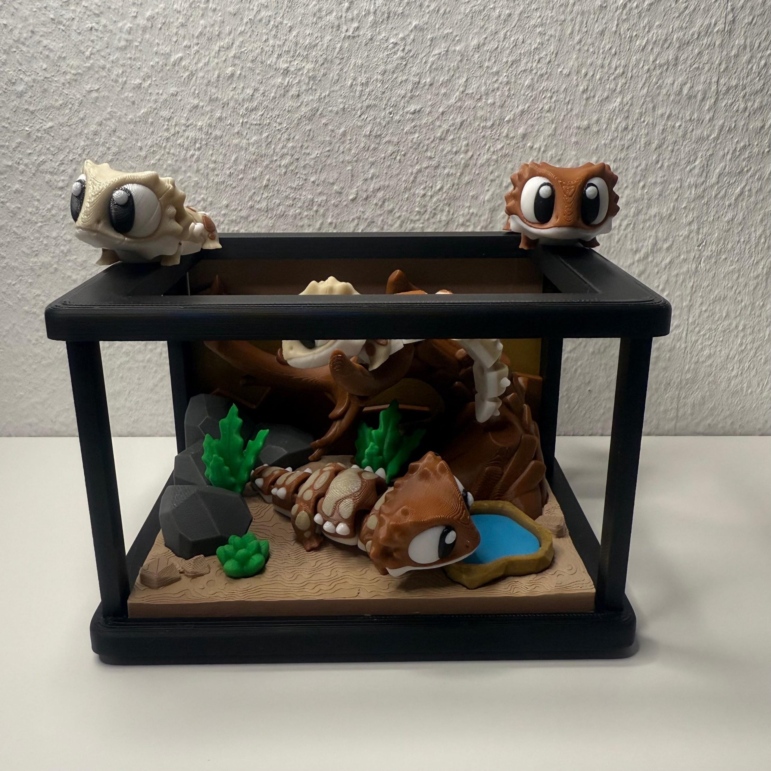 Gecko mit Terrarium-Set – 3D-gedruckte Tierfigur – Ansicht 4