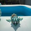 Meeres-Drache mit Ei in Türkis, Weiß und Beige – 3D-Druck Fantasy-Figur – Ansicht 7