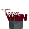 Schriftzug Team Wein in Bordeaux-Rot und Weiß – 3D-Druck Deko – Ansicht 3