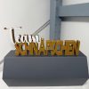 Schriftzug Team Schnäpschen in Schwarz und Gold – 3D-Druck Deko – Ansicht 4