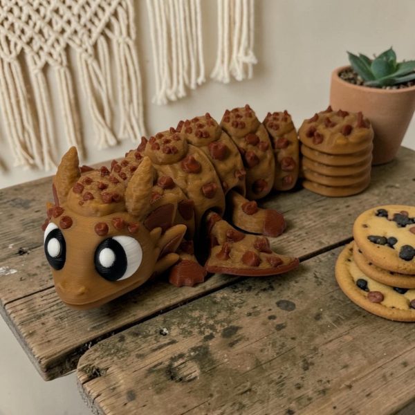 Keksdrache – 3D-gedruckte Drachenfigur im Keks-Design – Ansicht 2