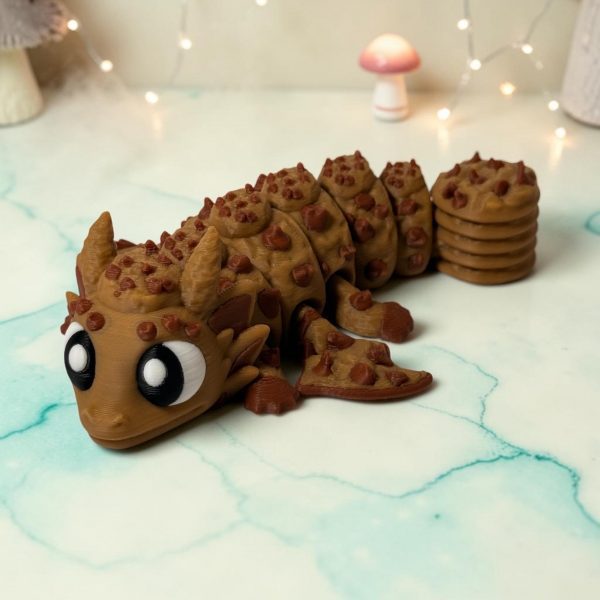 Keksdrache – 3D-gedruckte Drachenfigur im Keks-Design – Ansicht 3