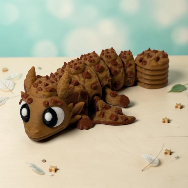 Keksdrache – 3D-gedruckte Drachenfigur im Keks-Design – Ansicht 4