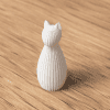 Katzen-Statue in Weiß – minimalistische 3D-gedruckte Deko-Figur