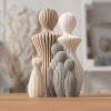 Katzen-Statue in Beige – minimalistische 3D-gedruckte Deko-Figur