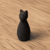 Katzen-Statue in Schwarz – minimalistische 3D-gedruckte Deko-Figur