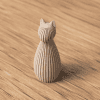 Katzen-Statue in Rosa – minimalistische 3D-gedruckte Deko-Figur