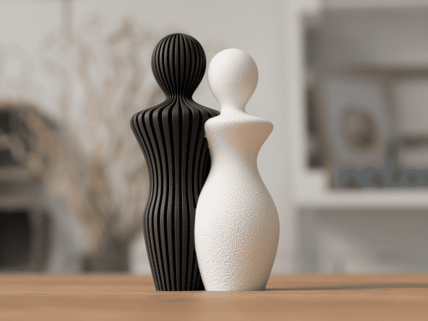 Pärchen-Skulptur Schwarz & Weiß – zwei individuell wählbare Figuren