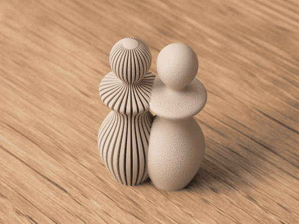 Pärchen-Skulptur Beige & Weiß – zwei individuell wählbare Figuren