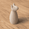 Hunde-Statue in Schwarz – minimalistische 3D-gedruckte Deko-Figur