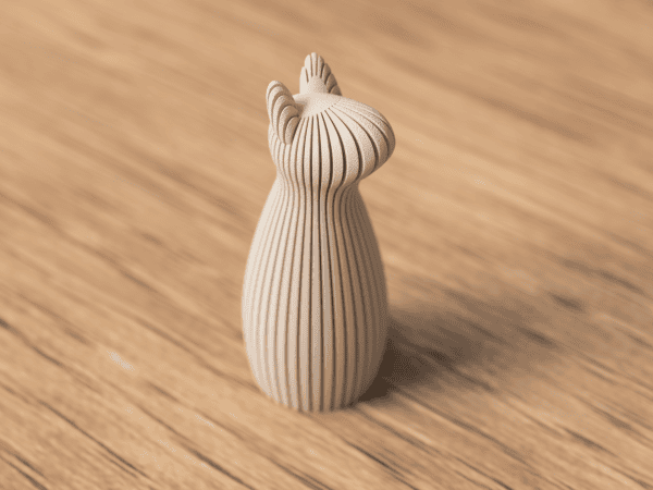 Hunde-Statue in Schwarz – minimalistische 3D-gedruckte Deko-Figur