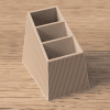 Fernbedienungs-Organizer in Beige, leer, 3D-gedruckt mit geripptem Design