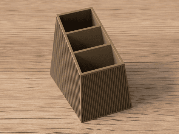 Fernbedienungs-Organizer in Braun/Oliv, leer, geripptes Design, Studioaufnahme