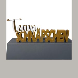 Schriftzug "Team Schnäpschen" – Deko & Geschenkidee für Spirituosen-Fans | 15×7 cm