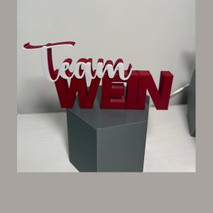 Schriftzug "Team Wein" – Deko & Geschenkidee für Weinliebhaber